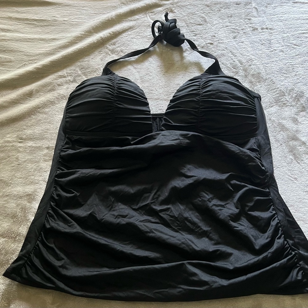 Apt. 9 Black Halter Style Tankini Swim Top Size 14